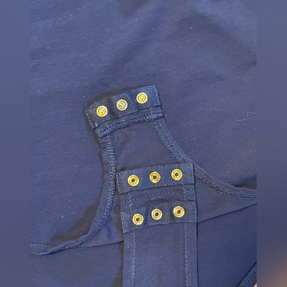 Navy Bodysuit w Ruffle Detail - Picture 9 of 9